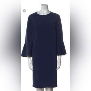 Lafayette 148 New York Dark Blue Long Sleeve Dress